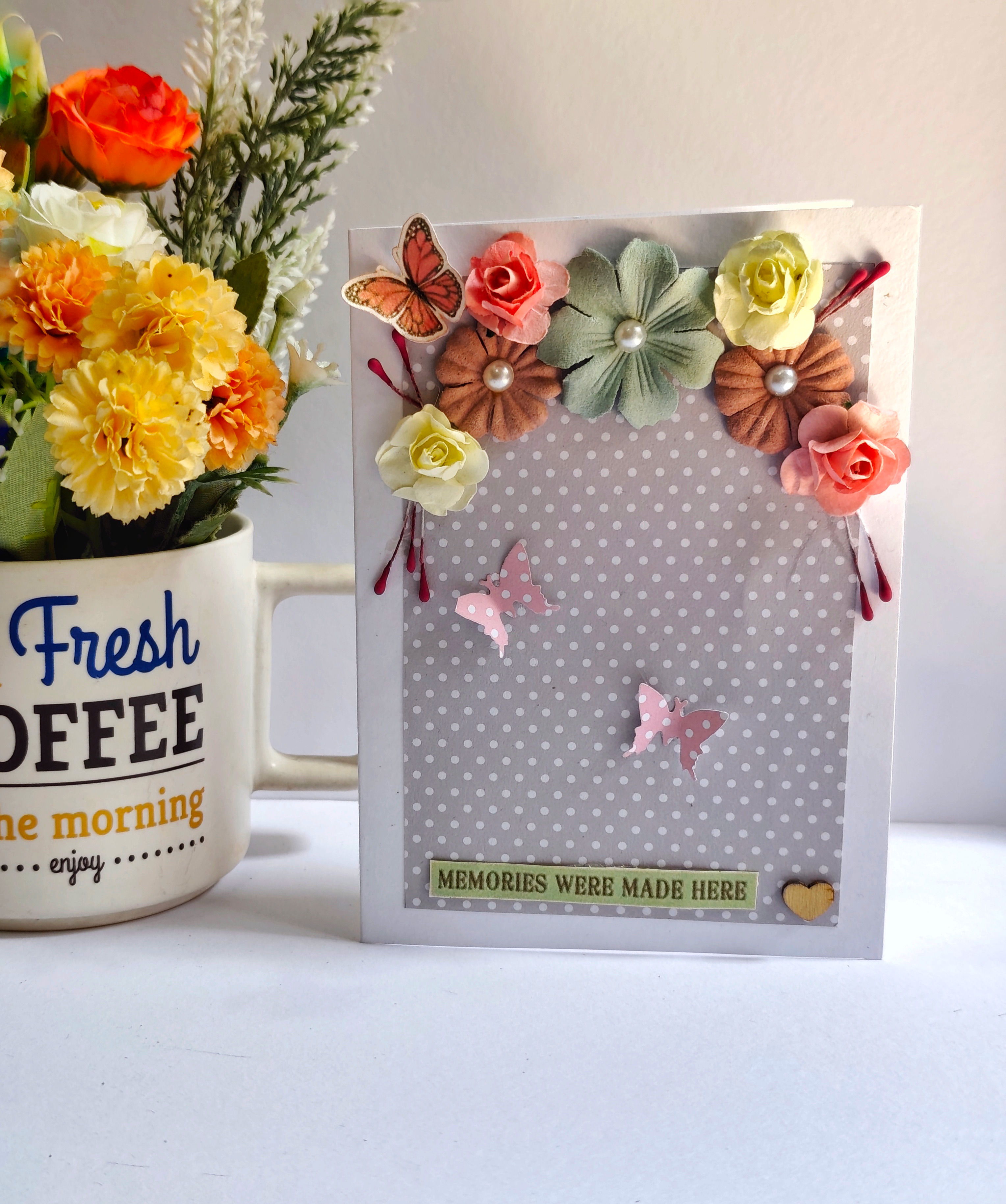 Butterly floral mini Floral Greeting Card