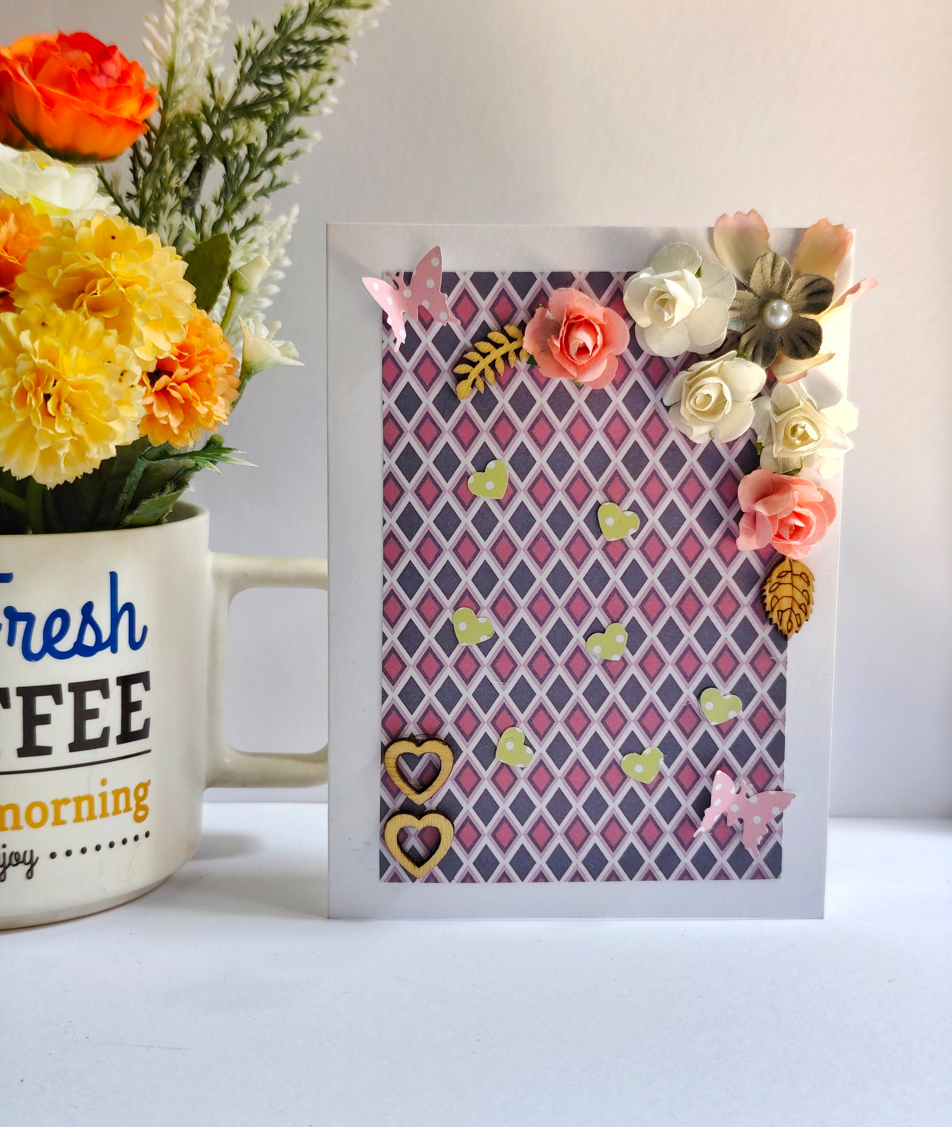 Purple Fairy mini Floral Greeting Card